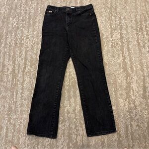 LEE Jeans Womens 10 Long Relaxed Fit Straight Leg Black Denim